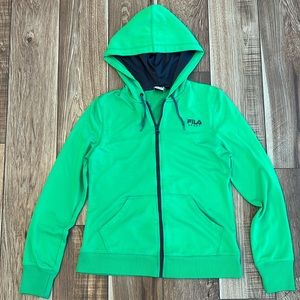 Fila Sport Jacket Women’s S Green Full Zip Performance Hoodie Athletic